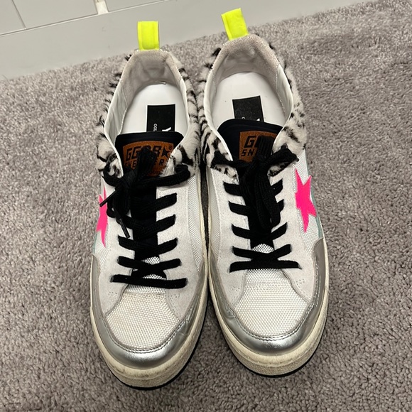Golden Goose white/zebra/silver and neon pink Nordstrom